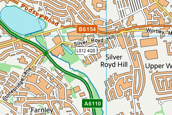 LS12 4QS map - OS VectorMap District (Ordnance Survey)