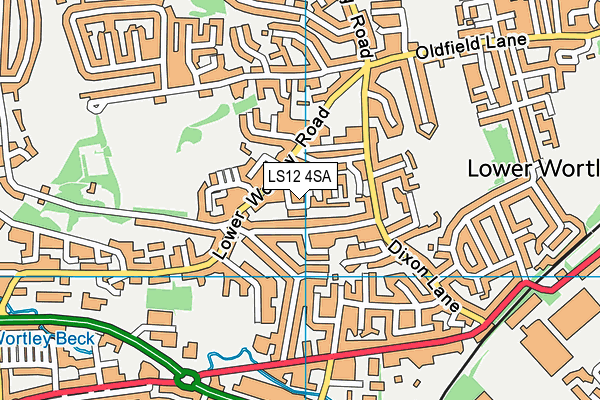 LS12 4SA map - OS VectorMap District (Ordnance Survey)
