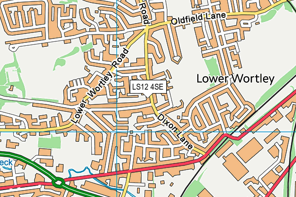 LS12 4SE map - OS VectorMap District (Ordnance Survey)