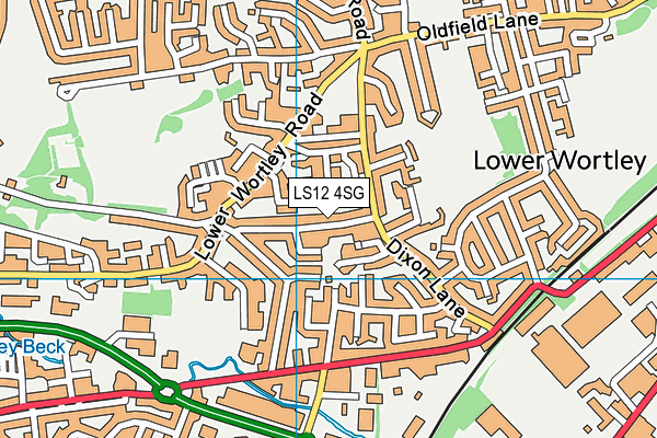 LS12 4SG map - OS VectorMap District (Ordnance Survey)