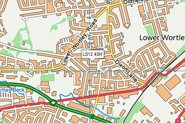 LS12 4SH map - OS VectorMap District (Ordnance Survey)