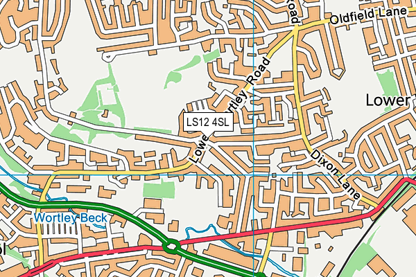 LS12 4SL map - OS VectorMap District (Ordnance Survey)