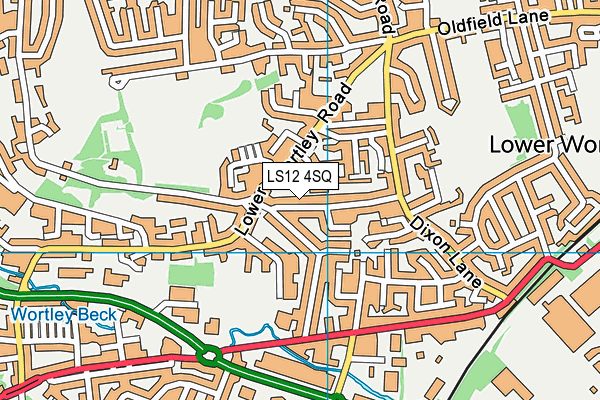 LS12 4SQ map - OS VectorMap District (Ordnance Survey)