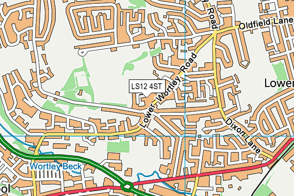 LS12 4ST map - OS VectorMap District (Ordnance Survey)