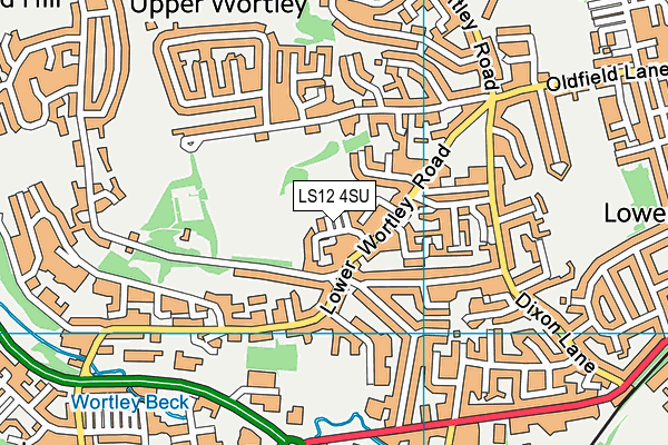 LS12 4SU map - OS VectorMap District (Ordnance Survey)