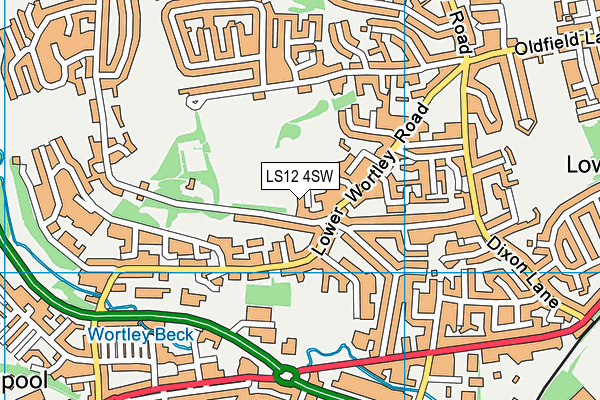 LS12 4SW map - OS VectorMap District (Ordnance Survey)