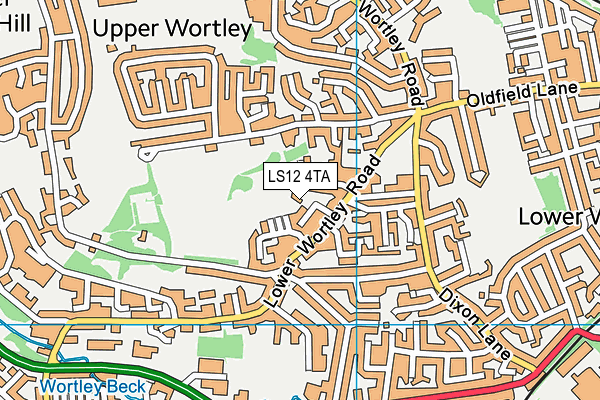 LS12 4TA map - OS VectorMap District (Ordnance Survey)