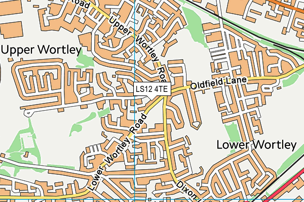 LS12 4TE map - OS VectorMap District (Ordnance Survey)