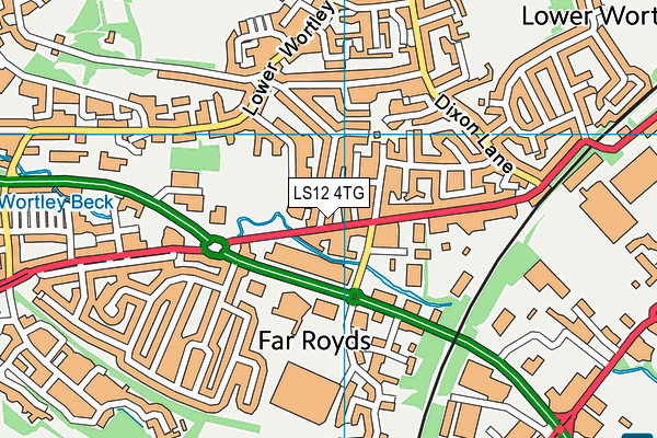 LS12 4TG map - OS VectorMap District (Ordnance Survey)