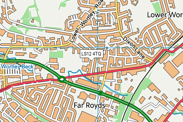 LS12 4TQ map - OS VectorMap District (Ordnance Survey)