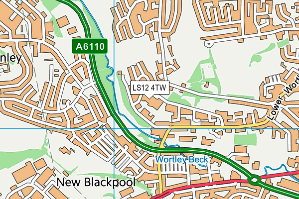 LS12 4TW map - OS VectorMap District (Ordnance Survey)