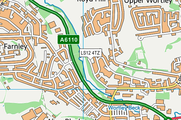 LS12 4TZ map - OS VectorMap District (Ordnance Survey)