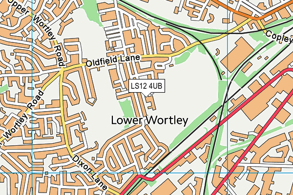 LS12 4UB map - OS VectorMap District (Ordnance Survey)