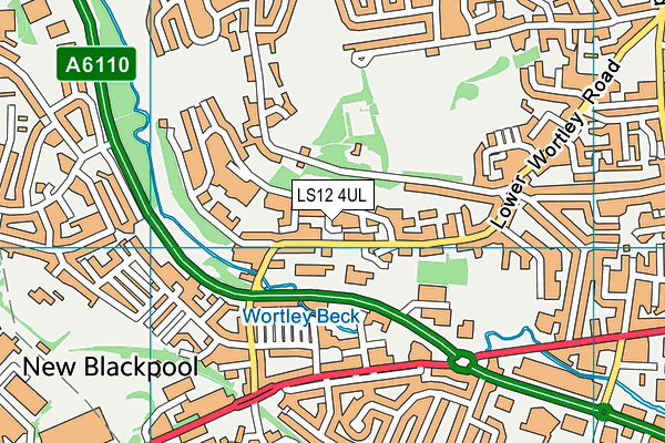 LS12 4UL map - OS VectorMap District (Ordnance Survey)