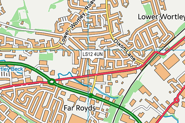 LS12 4UN map - OS VectorMap District (Ordnance Survey)