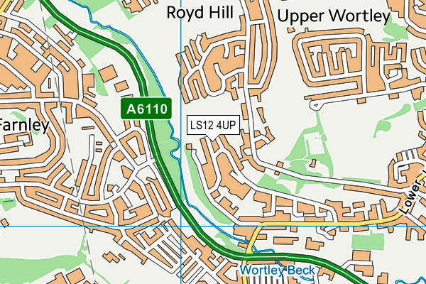 LS12 4UP map - OS VectorMap District (Ordnance Survey)