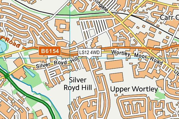 LS12 4WD map - OS VectorMap District (Ordnance Survey)