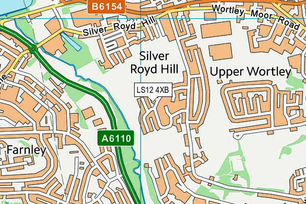 LS12 4XB map - OS VectorMap District (Ordnance Survey)