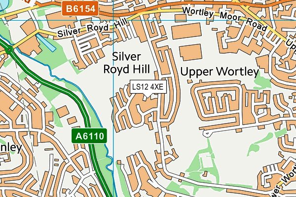 LS12 4XE map - OS VectorMap District (Ordnance Survey)