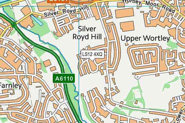 LS12 4XQ map - OS VectorMap District (Ordnance Survey)