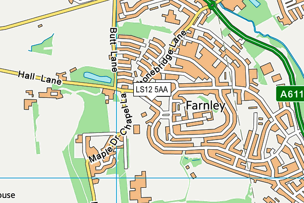 LS12 5AA map - OS VectorMap District (Ordnance Survey)