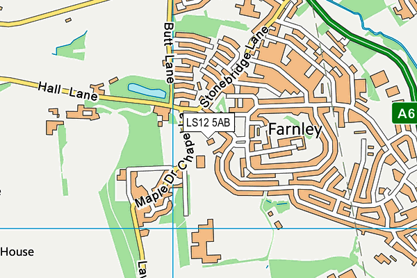 Old Farnley Recreation Ground map (LS12 5AB) - OS VectorMap District (Ordnance Survey)