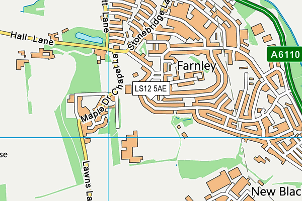 LS12 5AE map - OS VectorMap District (Ordnance Survey)