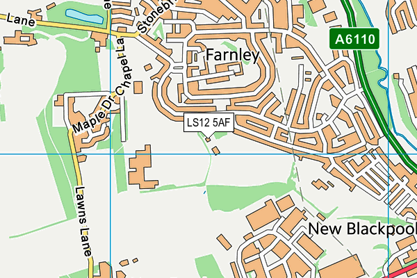 LS12 5AF map - OS VectorMap District (Ordnance Survey)