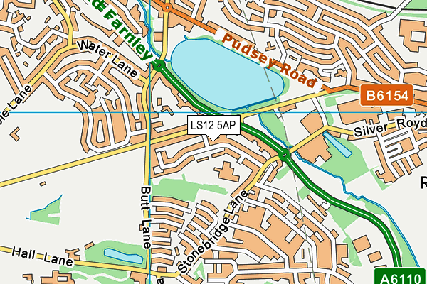 LS12 5AP map - OS VectorMap District (Ordnance Survey)