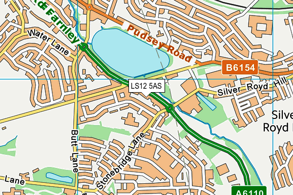 LS12 5AS map - OS VectorMap District (Ordnance Survey)