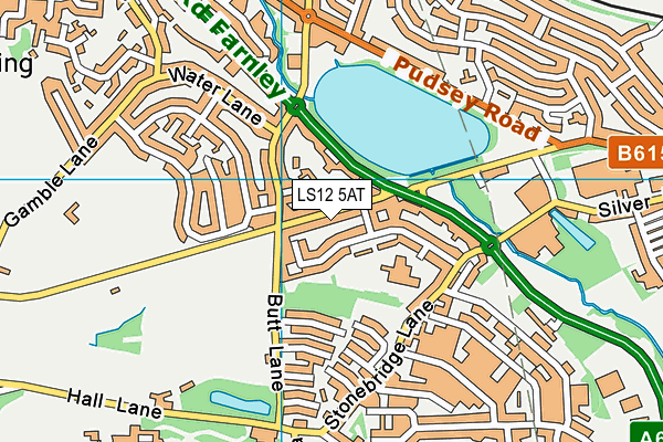 LS12 5AT map - OS VectorMap District (Ordnance Survey)