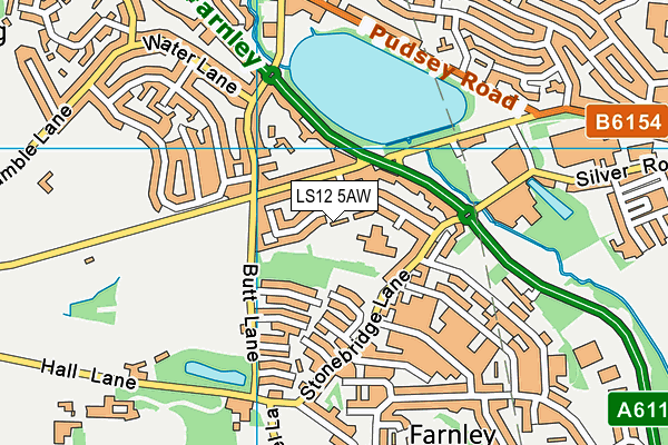 LS12 5AW map - OS VectorMap District (Ordnance Survey)