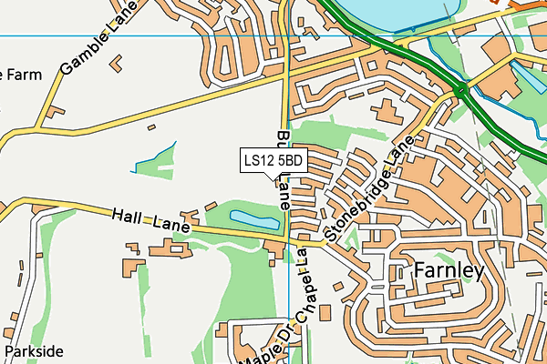 LS12 5BD map - OS VectorMap District (Ordnance Survey)