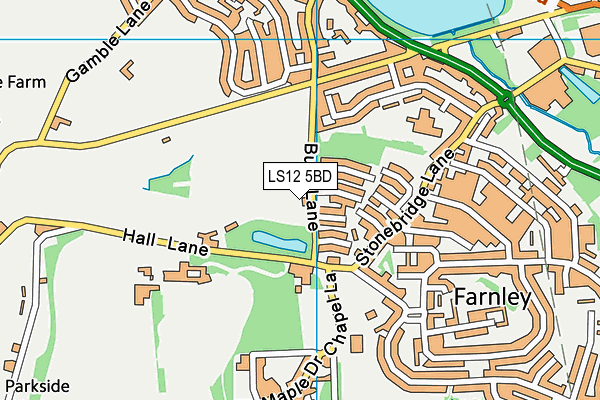 Farnley Falcons Arlfc map (LS12 5BD) - OS VectorMap District (Ordnance Survey)