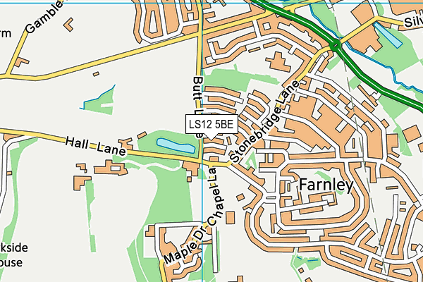 LS12 5BE map - OS VectorMap District (Ordnance Survey)