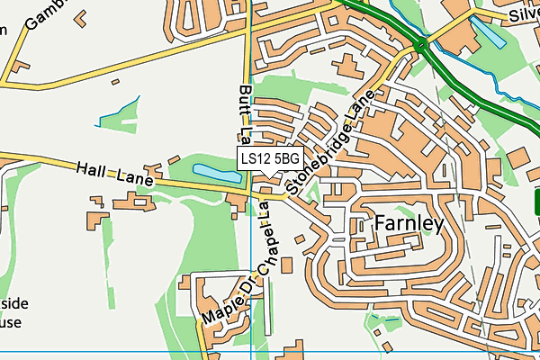 LS12 5BG map - OS VectorMap District (Ordnance Survey)