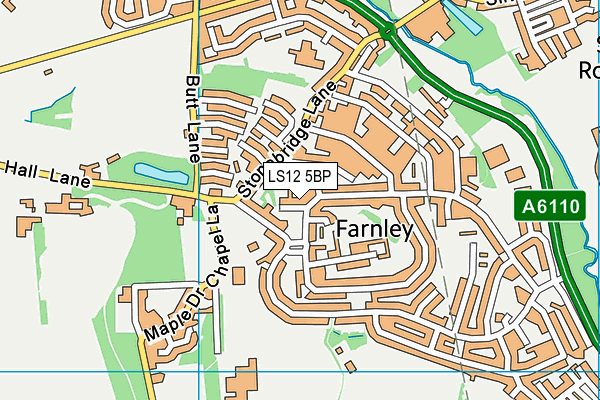 LS12 5BP map - OS VectorMap District (Ordnance Survey)