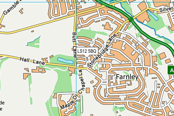 LS12 5BQ map - OS VectorMap District (Ordnance Survey)
