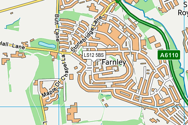 LS12 5BS map - OS VectorMap District (Ordnance Survey)