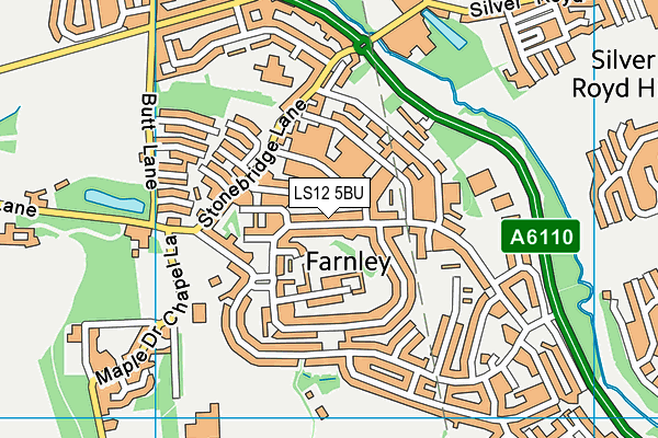 LS12 5BU map - OS VectorMap District (Ordnance Survey)