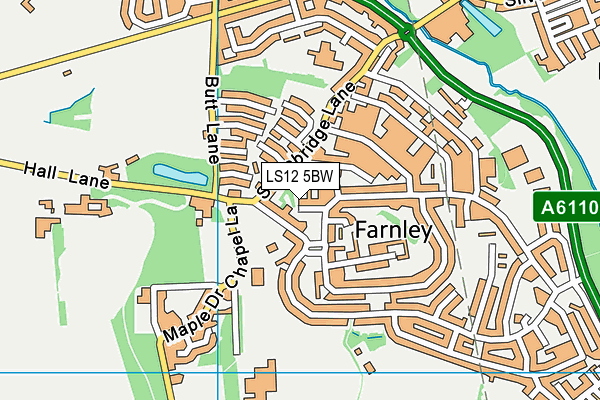 LS12 5BW map - OS VectorMap District (Ordnance Survey)