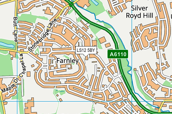 LS12 5BY map - OS VectorMap District (Ordnance Survey)