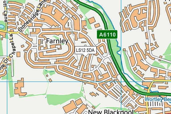 LS12 5DA map - OS VectorMap District (Ordnance Survey)