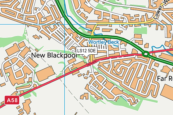 LS12 5DE map - OS VectorMap District (Ordnance Survey)