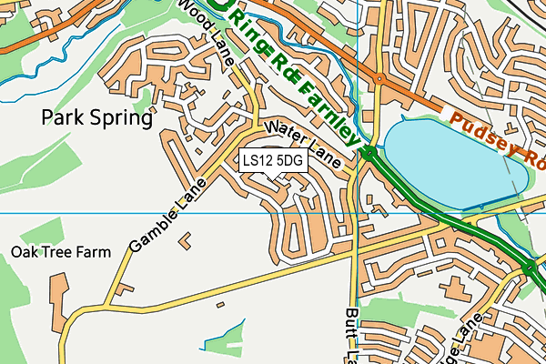 LS12 5DG map - OS VectorMap District (Ordnance Survey)