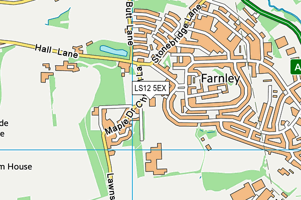 LS12 5EX map - OS VectorMap District (Ordnance Survey)