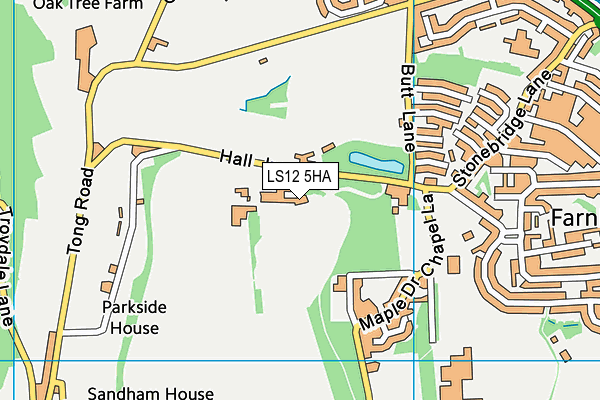 Farnley Hall Park map (LS12 5HA) - OS VectorMap District (Ordnance Survey)