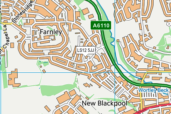 LS12 5JJ map - OS VectorMap District (Ordnance Survey)