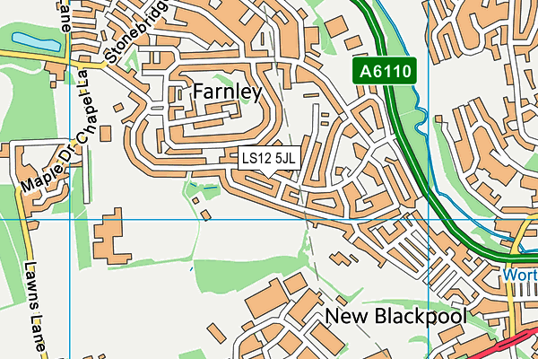 LS12 5JL map - OS VectorMap District (Ordnance Survey)