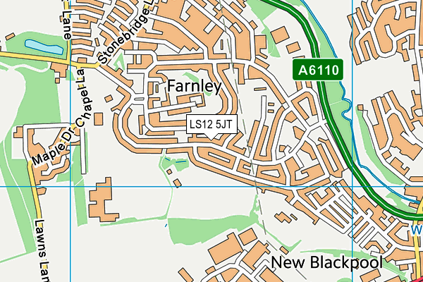 LS12 5JT map - OS VectorMap District (Ordnance Survey)